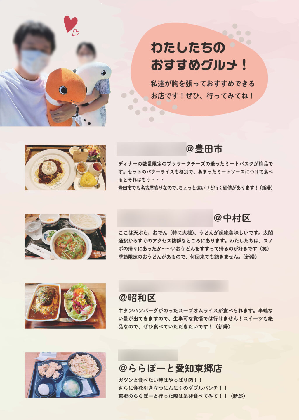 結婚式でプロフィールブックを作りました！その4(おすすめグルメの 